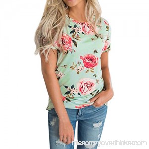 T Shirts for Womens FORUU Ladies Short Sleeve Floral Printed Blouse Top Clothes Green B0799KYXFT